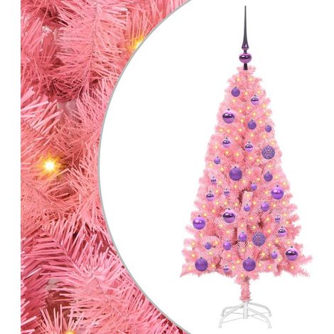 Sapin de Noël,Arbre de Noël avec 150 LED avec support Rose 120 cm PVC CFW93625 (1/5)