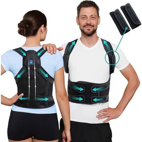 Correcteur de Posture - Ceinture Dorsale/Lombaire et Redresseur de Dos pour Soulager les Douleurs au Dos et aux Épaules - (XL) (1/5)
