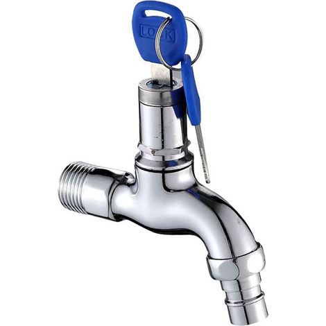 Robinet antivol extérieur avec robinet à clé de verrouillage, robinet de protection extérieur jardin contre le vol serrure protection a 2 clés (1/5)
