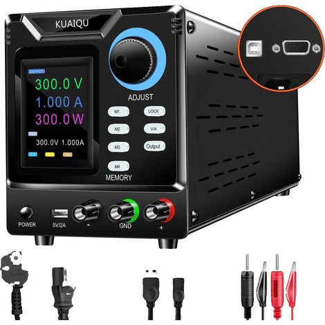 Fuente de alimentación de CC, control programable, alta potencia de salida, 0-300V 0-1A (1/2)