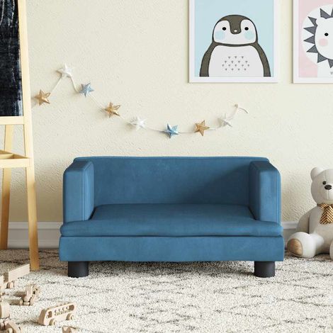 Canapé pour enfants Canapé Sofa scandinave bleu 60x40x30 cm velours 87943 (1/5)