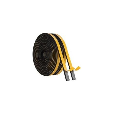 2 Rollen Fensterdichtungsschaum, selbstklebend (6 mm x 3 mm) x 10 m, Gummidichtung zum Abdichten und zum Schutz von Möbeln, Mehrzweck-Schalldämmdichtung für Eingangstüren, Schwarz (1/5)