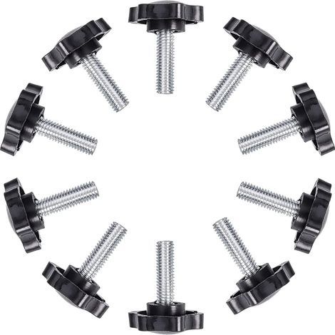 M6x25mm Vis de pouce, étoile en plastique moletées Bouton de serrage à vis Thumbscrew(20pcs) (1/5)