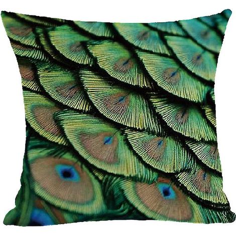 Dekorativer Kissenbezug im Bohème-Stil mit Pfauenmuster, 45 cm (18 Zoll) (1/5)
