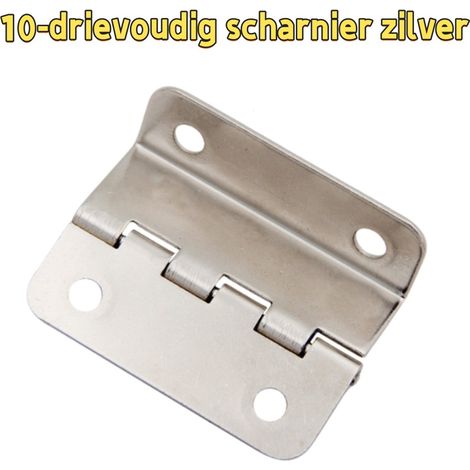 Lot de 10 charnières triples en métal pour portes pliantes, placards et meubles, argent (1/5)