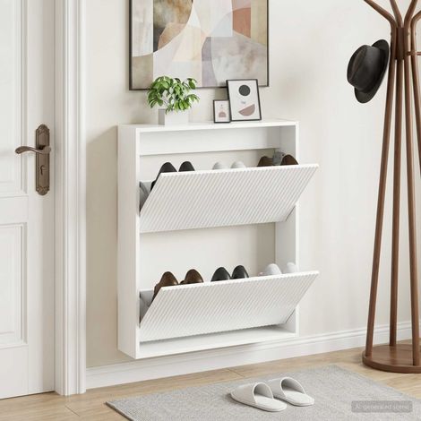 vidaXL Wall-Mounted Shoe Cabinet ARNHEM 71 x 17 x 86 cm (1/5)