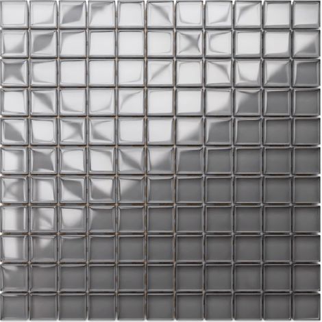 Mosaico in vetro su rete per bagno e cucina 30cm x 30cm - Dorian Grey (1/4)