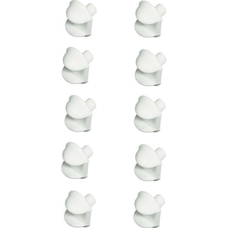 Cyclingcolors – 20x taquet plastique blanc pour tablette verre 4mm – Enfoncement dans trou Ø 5mm – Fixation meuble étagère placard armoire (1/2)