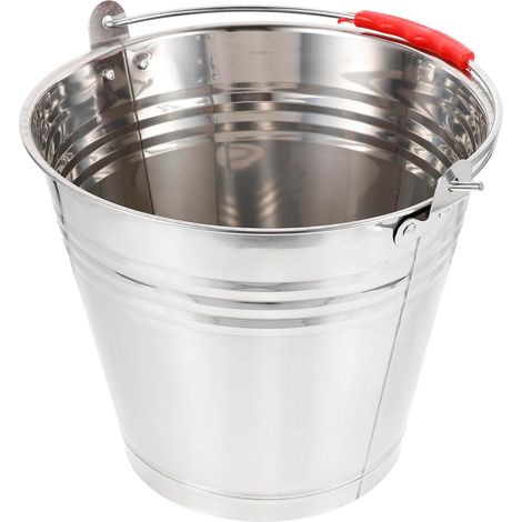 Seau Ménager en Acier Inoxydable 6l Poignée Renforcée pour Transport Sécurisé, Baril de Stockage Multifonction Cuisine et Maison (1/5)