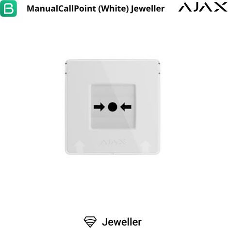 AJAX - 87645 - Pulsador de llamada manual (blanco) (8EU) ASP, botón inalámbrico, programable y reiniciable. Versión blanca.