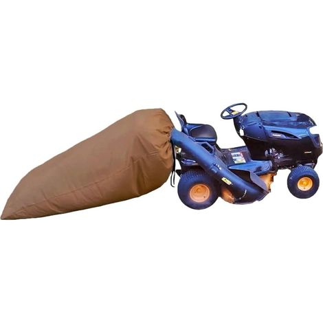 Sac de collecte de feuilles pour tondeuse à gazon autoportée pour tracteur de jardin, grand sac de rangement pliable en coton, 240 x 140 cm, beige pour nettoyage des feuilles de cour, débris (1/5)