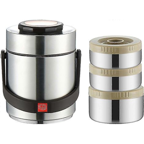 Pot alimentaire isotherme,Boîte à bento portable de 2 l,Thermos empilable à 3 couches pour aliments chauds,304 Cuma (1/5)