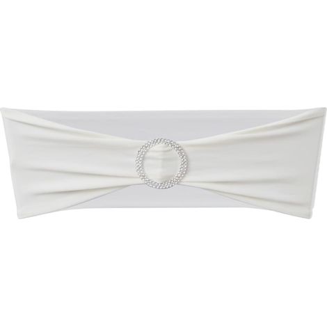 Maison Exclusive - Fascia Elasticizzata Crema Decorativa Sedia con Fibbia Diamante 25 pz