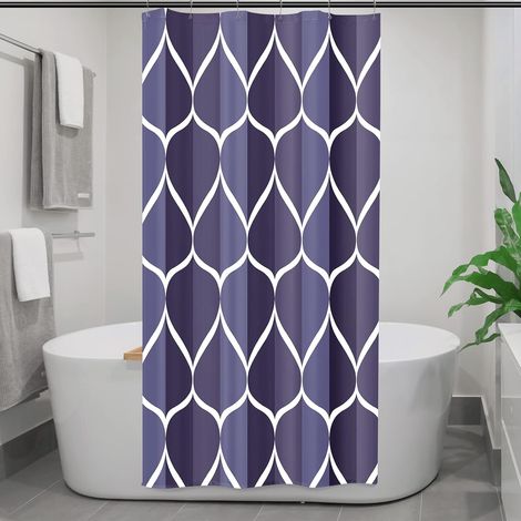 Rideau de douche géométrique violet imperméable et polyester Séchage rapide Ourlet lesté Rideau de douche en tissu pour salle de bain 36 x 72 cm (1/5)