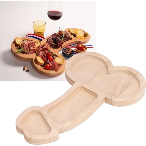 Planche à fromage originale 40 cm, plateau en hêtre pratique pour pique-nique, cadeau d'anniversaire ou restaurant (1/5)