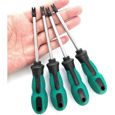 4 Pcs Tournevis Magnétique de Type-U, M1.7/M2.0/M2.3/M2.6 Jeu de Tournevis en Forme de U Acier au Chrome Vanadium + Tournevis à Fourche PP U Kit D'outils à Main Multifonction CRV (1/5)