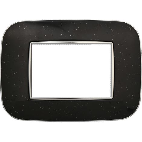 Placca Orbis Serie Moon 3P Colore Nero Brillante Compatibile Con Bticino Axolute (1/3)