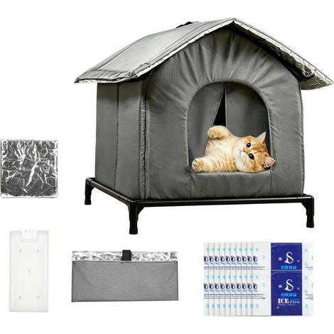 Maison Rafraîchissante De Chat Abri Fraîcheur Pliable avec des Packs de  Abri Rafraîchissant Isolé pour Animal Convient Aux Chatons Toutes Saisons Utilisation Intérieur Et Extérieur (1/5)