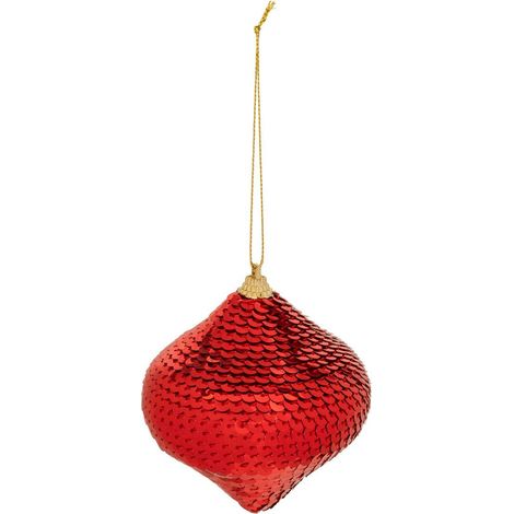 A forma di cipolla con paillettes in polistirolo d.8cm rosso - Atmosphera créateur d'intérieur (1/2)