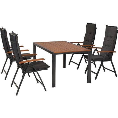 Thasos Set 9tlg Alu Tisch 150 x 90 cm