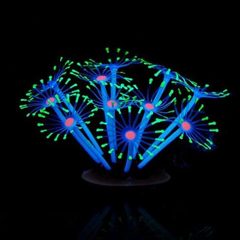 Aquarium décoratif en silicone, plante corail artificielle non toxique, ornement récif simulation pour eau douce et salée, décoration poisson réservoir.
