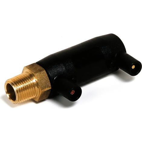 REHAU SMARTFUSE Übergangsmuffe mit AG Messing 63 - R 2, PE 100, schwarz, 12459021001