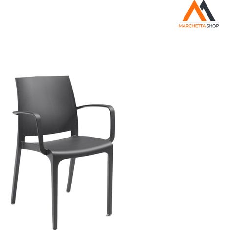SEDIA IN POLIPROPILENE 'VOLGA ARMCHAIR' grafite