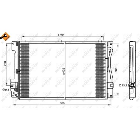 Condenseur, climatisation NRF 35151 VOLVO 30665225 31390445 6849575 9171271