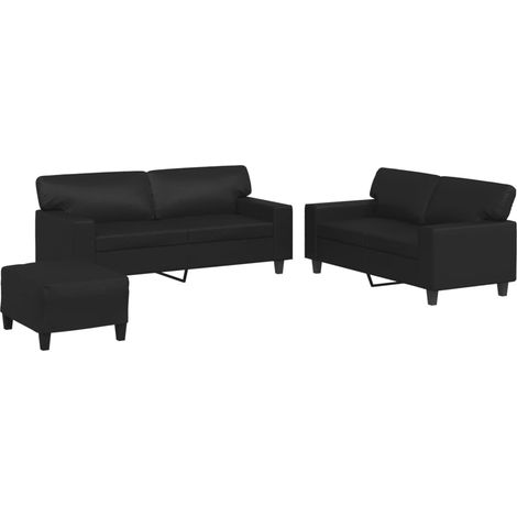 Maison Exclusive - Set di Divani 3 pz Nero in Similpelle