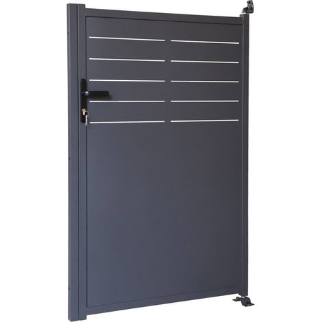 Galvanized Steel Garden Gate with Lock and Handle Anthracite 5x104x160 cm - Axis (1/4)