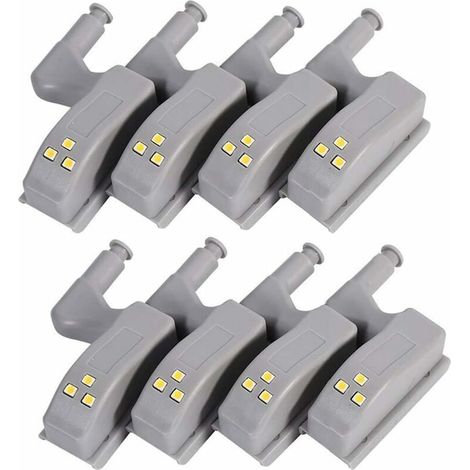 royaluxe- 8PCS Charnière LED Lumière Universal Cabinet Armoire pour Cuisine Moderne Décoration Lampe de Nuit Penderie Cabinet VeilleuseVeilleuse (Couleur : chaud)- (1/5)