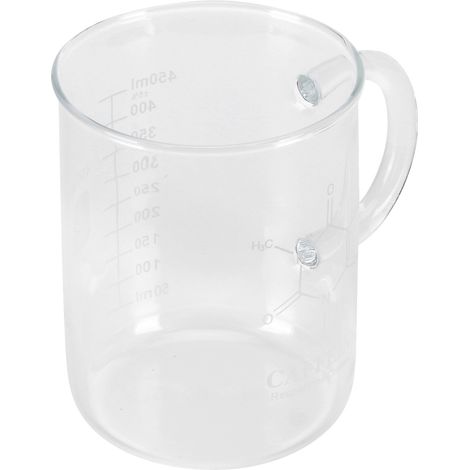 Tasse à bécher en verre borosilicate avec poignée et échelle de mesure pour café et thé (1/5)