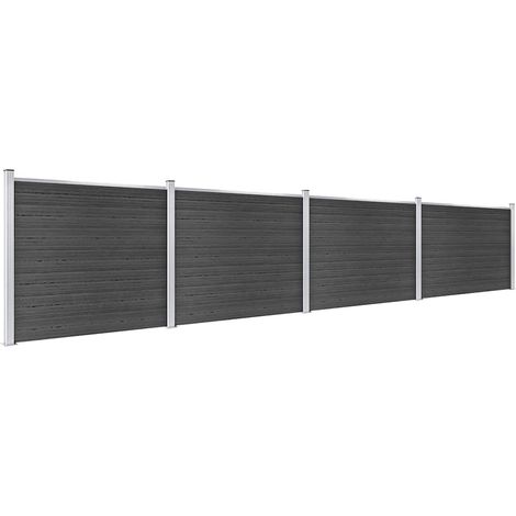 Maison Exclusive - Zaunelement Set WPC 699x146 cm Grau (1/5)