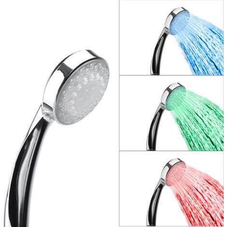 Cabezal de ducha con iluminación LED plateado sensor de temperatura LORDAL (1/3)