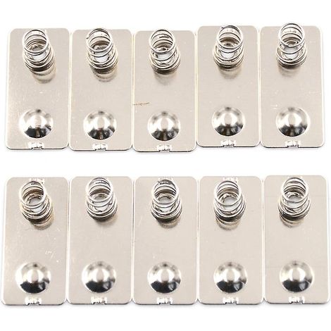 10 plaques de contact à ressort pour inversion positive et négative de piles AA (1/5)
