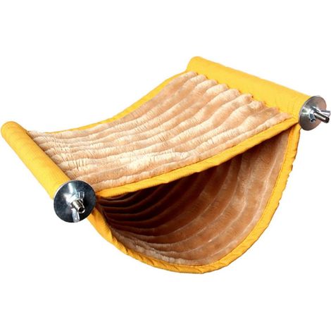 Hanging Hammock for Hamsters, Warm Nest in Velvet and Yellow Wood (1/5)
