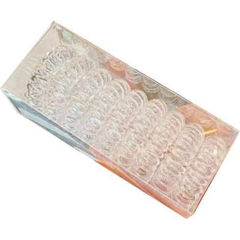 Élastiques à cheveux en spirale élastiques, confortables et transparents, en forme de cordon de téléphone, pour filles. (1/5)