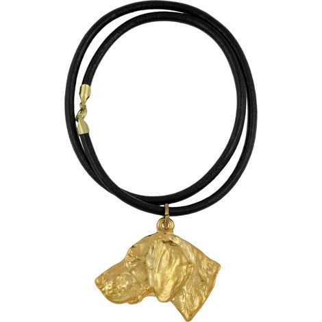 Weimaraner: collar para perro en caja de regalo, colgante chapado en oro para amantes de los perros, impresionante joyería de Art-Dog. (1/5)
