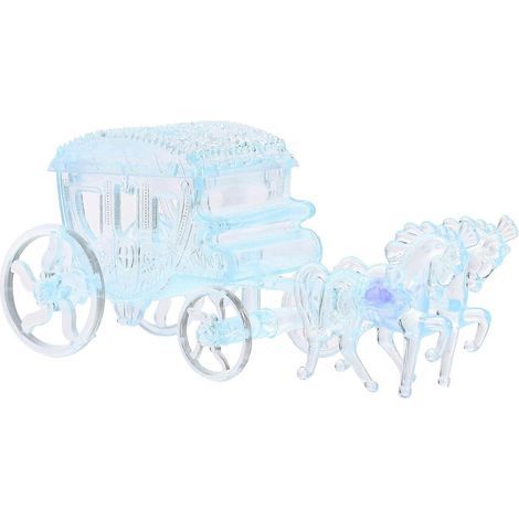 Boîte cadeau en forme de calèche, boîte à bonbons transparente en forme de calèche, boîte à bijoux en forme de calèche, présentoir à bonbons original-13.50X5.50X4.00CM-Sky-blue (1/4)