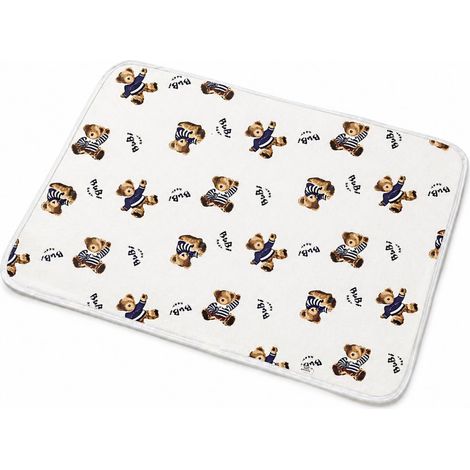 Matelas à Langer Bébé 1pc 50x70cm Motif Ours Teddy, Imperméable, Respirant & Ultra Absorbant, Lavable Réutilisable, Protège-Lit Anti-Fuite pour Incontinence (1/5)