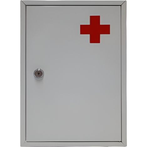 Cassetta pronto soccorso in metallo da appendere al muro con chiavi medica Porta Medicine Contenitore Organizzatore per Medicinali cm 36x31x10