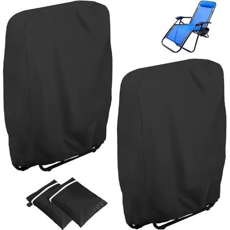 Lot de 2 housses de protection pour chaises de jardin – Imperméable – Tissu Oxford 210D – Dimensions 110x71cm – Anti-UV et coupe-vent (1/5)