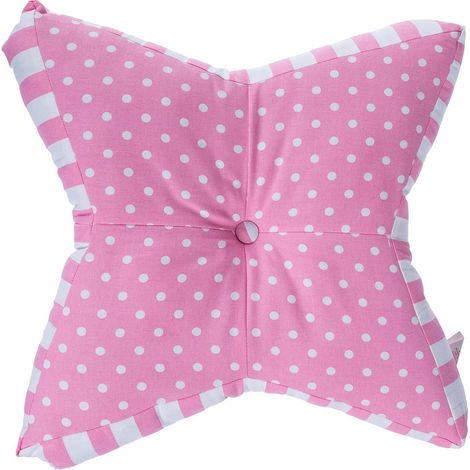 HOMESCAPES Pink Polka Dots Star Floor Cushion