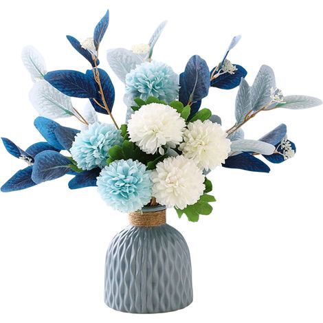 Bouquet Fleurs Artificielles - Hortensias Faux - Décoration Maison Jardin Mariage Fête - Diamètre 20 cm Hauteur 35 cm - 1 Pièce (1/5)