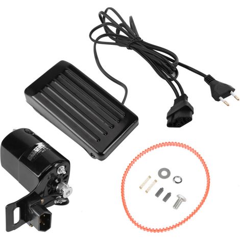 Domestic motor for antique sewing machine, CCW control foot pedal, carbon brush set and belts (1/5)