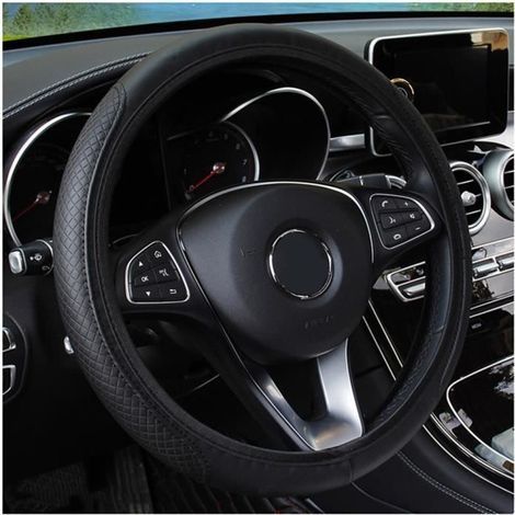 Couvre volant,Housse de volant de voiture universelle en cuir,antidérapante,pour citroën C1 C2 C3 C4 C5 C4l DS5 Xsara