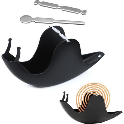 Support Bobine Moustique Escargot - 1 Pièce - En Fer Robuste - Design Décoratif et Sécurisé - Intérieur Extérieur Camping - Couleur Noir (1/5)