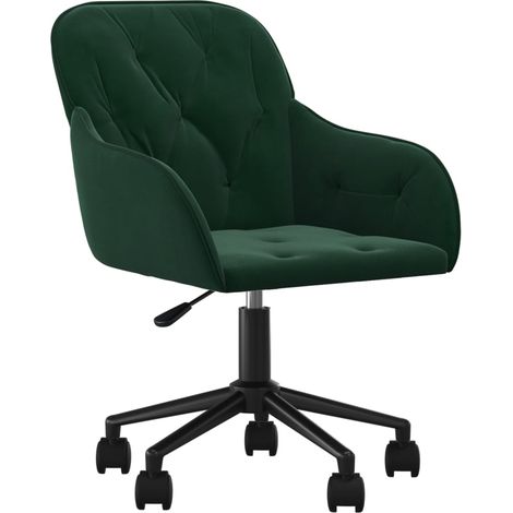 Sedia poltrona girevole computer ufficio studio velluto verde scuro 020024186