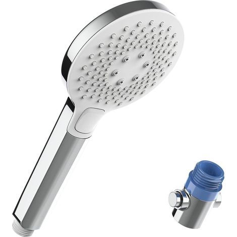 Handbrause mit Wasserstopp und 4 Strahlarten, Sparduschkopf mit starkem Strahl (1/5)