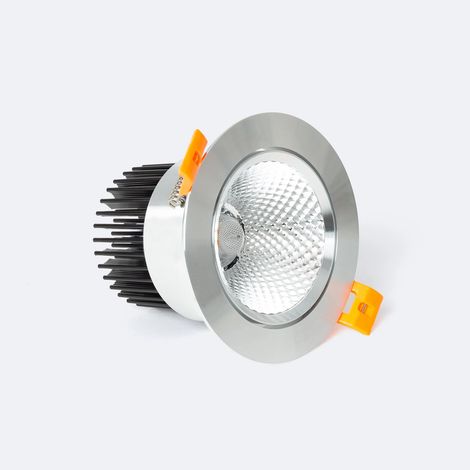 LED Downlight Einbaustrahler 12W COB Schwenkbar Rund Silber Schnitt Ø 90 mm No Flicker No Flicker 4000K Neutralweiß (1/4)
